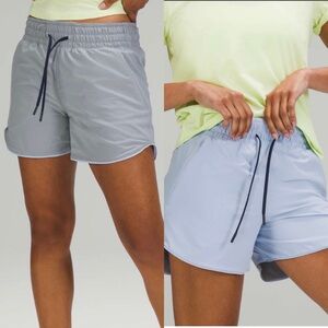 Lululemon Choose a Side Reversible Super High Rise Short 4 Rhino Grey Blue Linen
